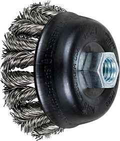 Pferd 82431 Knot Cup Brushes, External Nut, Single Row - Combitwist, Stainless Steel Wire