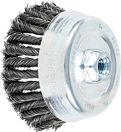 Pferd 82723 Knot Cup Brushes, External Nut, Single Row - Combitwist, Carbon Steel Wire