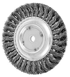 Pferd 81667 Knot Wheel Brushes, Standard Twist - Single Row, Standard Flag, Carbon Steel Wire - 3" To 8" Diameter