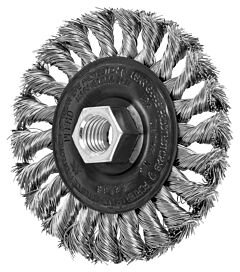 Pferd 82283 Threaded Wheel Brushes, Knot Wheel Brushes, Standard Twist, Stainless Steel Wire