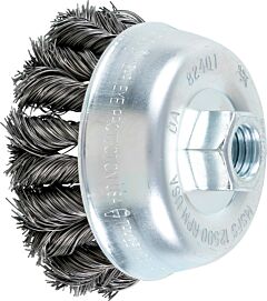 Pferd 82401 Knot Cup Brushes, External Nut, Single Row - Combitwist, Carbon Steel Wire