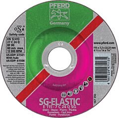 Pferd 61501 Grinding Wheels, Performance Line Sg, C 24 Q Sg - For Cast Iron, Casting Scale, Masonry, Depressed Centre (Type 27)