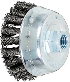 Pferd 82402 Knot Cup Brushes, External Nut, Single Row - Combitwist, Carbon Steel Wire