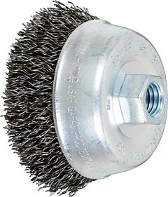 Pferd 82255 Crimped Cup Brushes, Carbon Steel Wire