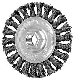 Pferd 82154 Threaded Wheel Brushes, Knot Wheel Brushes, Standard Twist, Carbon Steel Wire