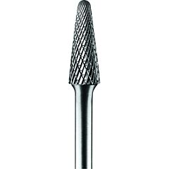 Pferd 25162 Carbide Taper/Radius Bur Bit, 1/2"Dia. X 1 1/8"L Cut, 1/4" Shank, Alt. Diamond