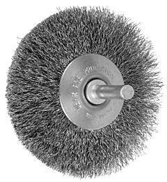 Pferd 82876 Stem Mounted Bevel Brushes, Crimped Wire, Stainless Steel Wire
