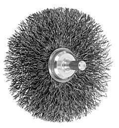Pferd 82900 Stem Mounted Wheel Brushes, Crimped Wire, Carbon Steel Wire
