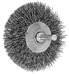 Pferd 82863 Stem Mounted Bevel Brushes, Crimped Wire, Carbon Steel Wire