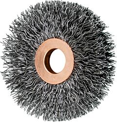 Pferd 81535 Crimped Wheel Brushes, Small Diameter Copper Centre, Carbon Steel Wire, Unthreaded