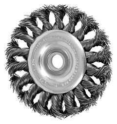 Pferd 81651 Knot Wheel Brushes, Standard Twist - Single Row, Standard Flag, Carbon Steel Wire - 3" To 8" Diameter