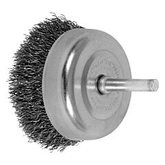 Pferd 82830 Stem Mounted Cup Brushes, 2 1/2 In Dia., 0.012 In, Carbon Steel Wire
