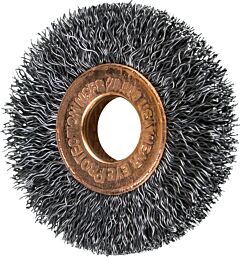 Pferd 81515 Crimped Wheel Brushes, Small Diameter Copper Centre, Carbon Steel Wire, Unthreaded