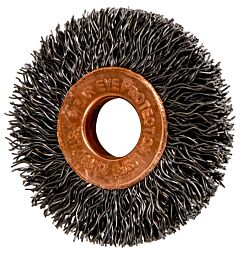 Pferd 81517 Crimped Wheel Brushes, Small Diameter Copper Centre, Carbon Steel Wire, Unthreaded