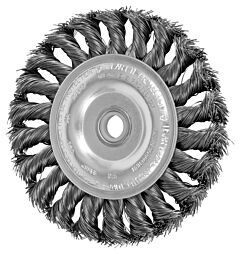 Pferd 81657 Knot Wheel Brushes, Standard Twist - Single Row, Standard Flag, Carbon Steel Wire - 3" To 8" Diameter
