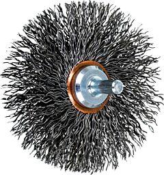 Pferd 82901 Stem Mounted Wheel Brushes, Crimped Wire, Carbon Steel Wire