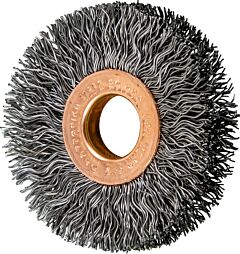 Pferd 81530 Crimped Wheel Brushes, Small Diameter Copper Centre, Carbon Steel Wire, Unthreaded