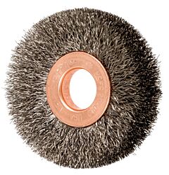 Pferd 81575 Crimped Wheel Brushes, Small Diameter Copper Centre, Stainless Steel Wire, Unthreaded