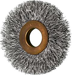 Pferd 81578 Crimped Wheel Brushes, Small Diameter Copper Centre, Stainless Steel Wire, Unthreaded