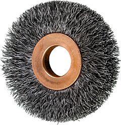 Pferd 81527 Crimped Wheel Brushes, Small Diameter Copper Centre, Carbon Steel Wire, Unthreaded