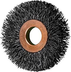 Pferd 81529 Crimped Wheel Brushes, Small Diameter Copper Centre, Carbon Steel Wire, Unthreaded