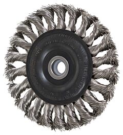 Pferd 81807 Knot Wheel Brushes, Standard Twist - Single Row, Standard Flag, Stainless Steel Wire