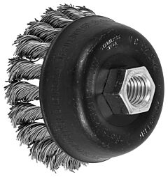 Pferd 82342 Knot Cup Brushes, External Nut, Single Row - Standard Twist, Stainless Steel Wire - 2-3/4" To 3-1/2" Diameter