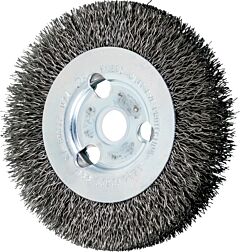 Pferd 80018 Crimped Wheel Brushes, Narrow Face, Carbon Steel Wire, Unthreaded