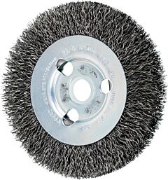 Pferd 80017 Crimped Wheel Brushes, Narrow Face, Carbon Steel Wire, Unthreaded