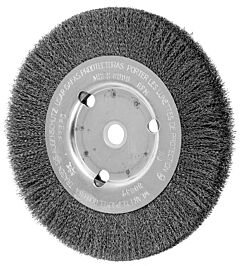 Pferd 80039 Crimped Wheel Brushes, Narrow Face, Carbon Steel Wire, Unthreaded