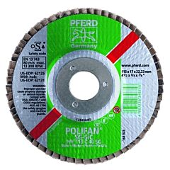Pferd 62268 Type 27 Polifan® Sg Flap Disc, 7 In Dia, 40 Grit, 5/8 In-11, 8500 Rpm