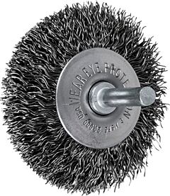 Pferd 82859 Stem Mounted Bevel Brushes, Crimped Wire, Carbon Steel Wire