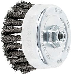Pferd 82716 Knot Cup Brushes, External Nut, Single Row - Combitwist, Carbon Steel Wire