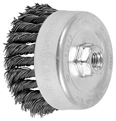Pferd 82523 Knot Cup Brushes, External Nut, Single Row - Standard Twist, Carbon Steel Wire - 4" Diameter And Larger