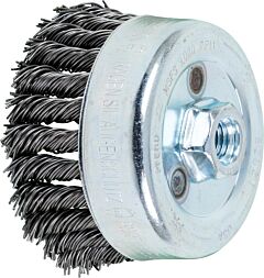 Pferd 82524 Knot Cup Brushes, External Nut, Single Row - Standard Twist, Carbon Steel Wire - 4" Diameter And Larger