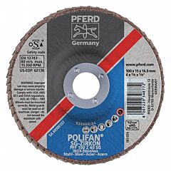 Pferd 62138 Polifan Flap Discs, Performance Line Sg, Polifan Sg Zirkon, Flat (Pff- Type 27)