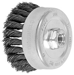 Pferd 82522 Knot Cup Brushes, External Nut, Single Row - Standard Twist, Carbon Steel Wire - 4" Diameter And Larger
