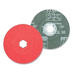 Pferd 40726 Combiclick® Fiber Disc, Ceramic Oxide Co-Cool, 4-1/2 In Dia, 36 Grit