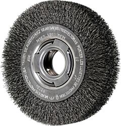 Pferd 81236 Crimped Wheel Brushes, Wide Face, Carbon Steel Wire, Unthreaded