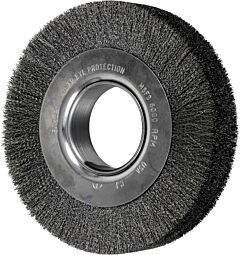 Pferd 81232 Crimped Wheel Brushes, Wide Face, Carbon Steel Wire, Unthreaded