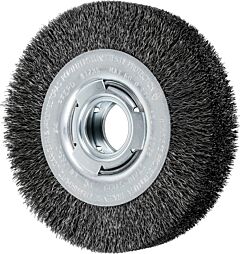 Pferd 81235 Crimped Wheel Brushes, Wide Face, Carbon Steel Wire, Unthreaded