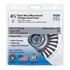 Pferd 82194P Threaded Wheel Brushes, Stringer Bead Twist Knot Wheel