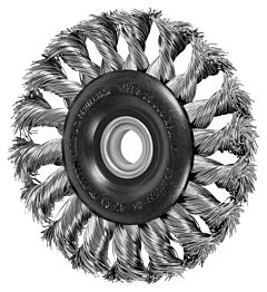 Pferd 81801 Knot Wheel Brushes, Standard Twist - Single Row, Standard Flag, Stainless Steel Wire