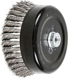 Pferd 82653 Knot Cup Brushes, External Nut, Single Row - Standard Twist, Stainless Steel Wire - 4" Diameter And Larger