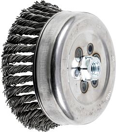 Pferd 82532 Knot Cup Brushes, External Nut, Single Row - Standard Twist, Carbon Steel Wire - 4" Diameter And Larger