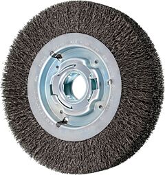 Pferd 81247 Crimped Wheel Brushes, Wide Face, Carbon Steel Wire, Unthreaded