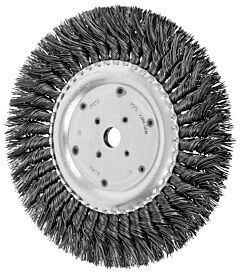 Pferd 81706 Knot Wheel Brushes, Standard Twist - Single Row, Standard Flag, Carbon Steel Wire - 3" To 8" Diameter