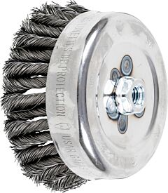 Pferd 82557 Knot Cup Brushes, External Nut, Double Row - Combitwist, Carbon Steel Wire