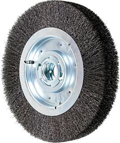 Pferd 81252 Crimped Wheel Brushes, Wide Face, Carbon Steel Wire, Unthreaded