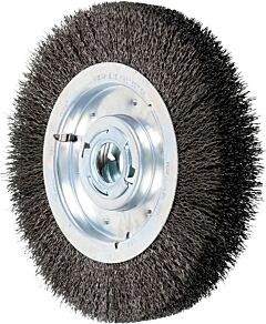 Pferd 81255 Crimped Wheel Brushes, Wide Face, Carbon Steel Wire, Unthreaded